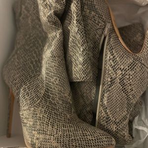 Taupe Snake Skin Boots